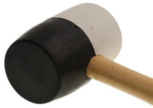 Młotek gumowy 450g czarno biały